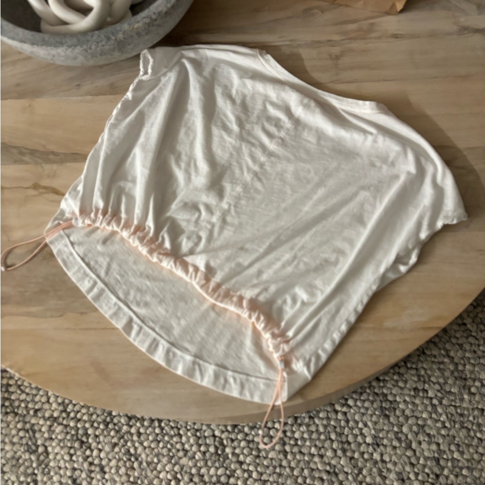 Athleta White Drawstring Waist Top